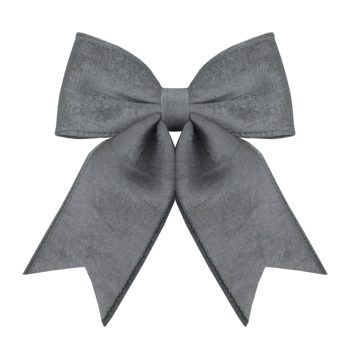 Large Grey Velvet Bow - 35cm