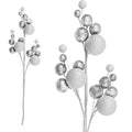 Silver and White Bauble Stem - 48cm