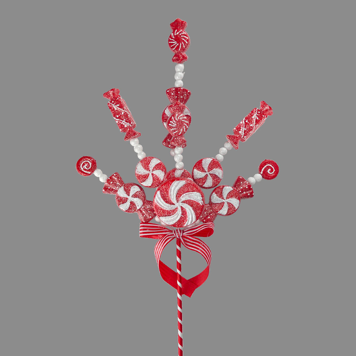 Giant Red Candy Cane Themed Sweet Spray - 68cm