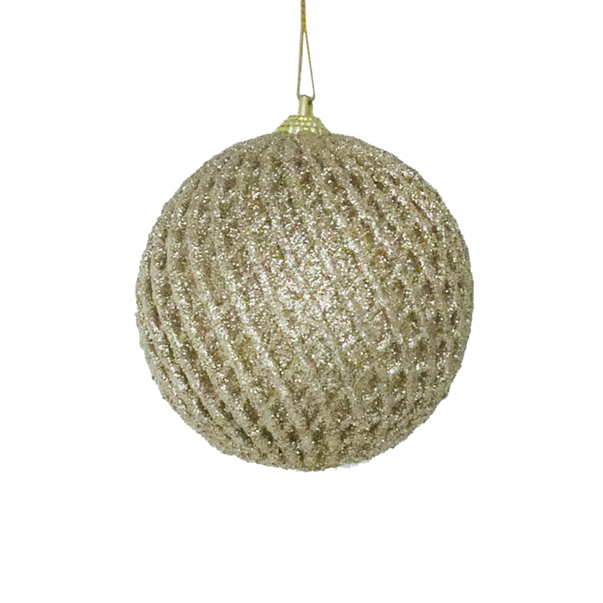Champagne Lattice Bauble - 8cm