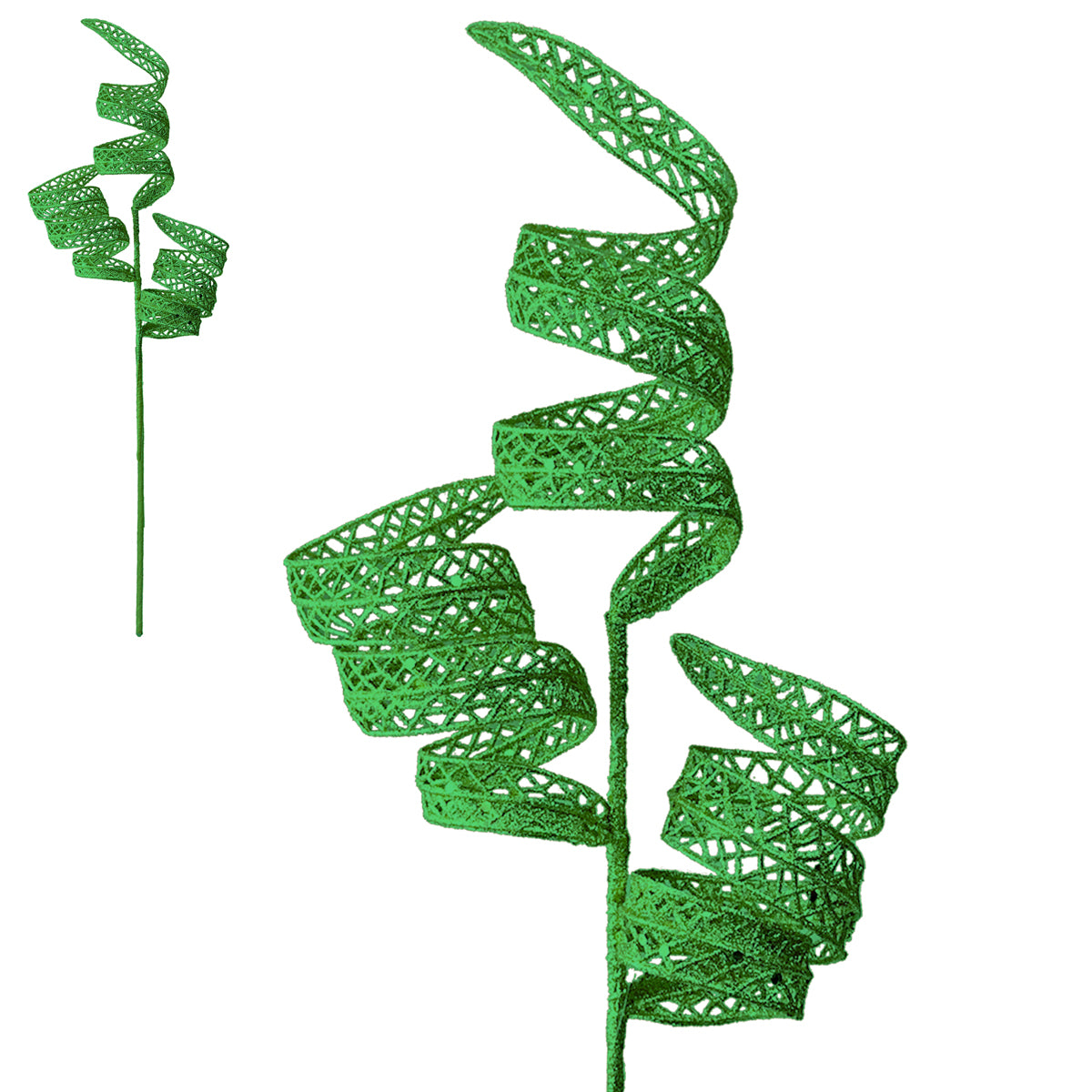 Green Swirl Decorative Stem - 50cm