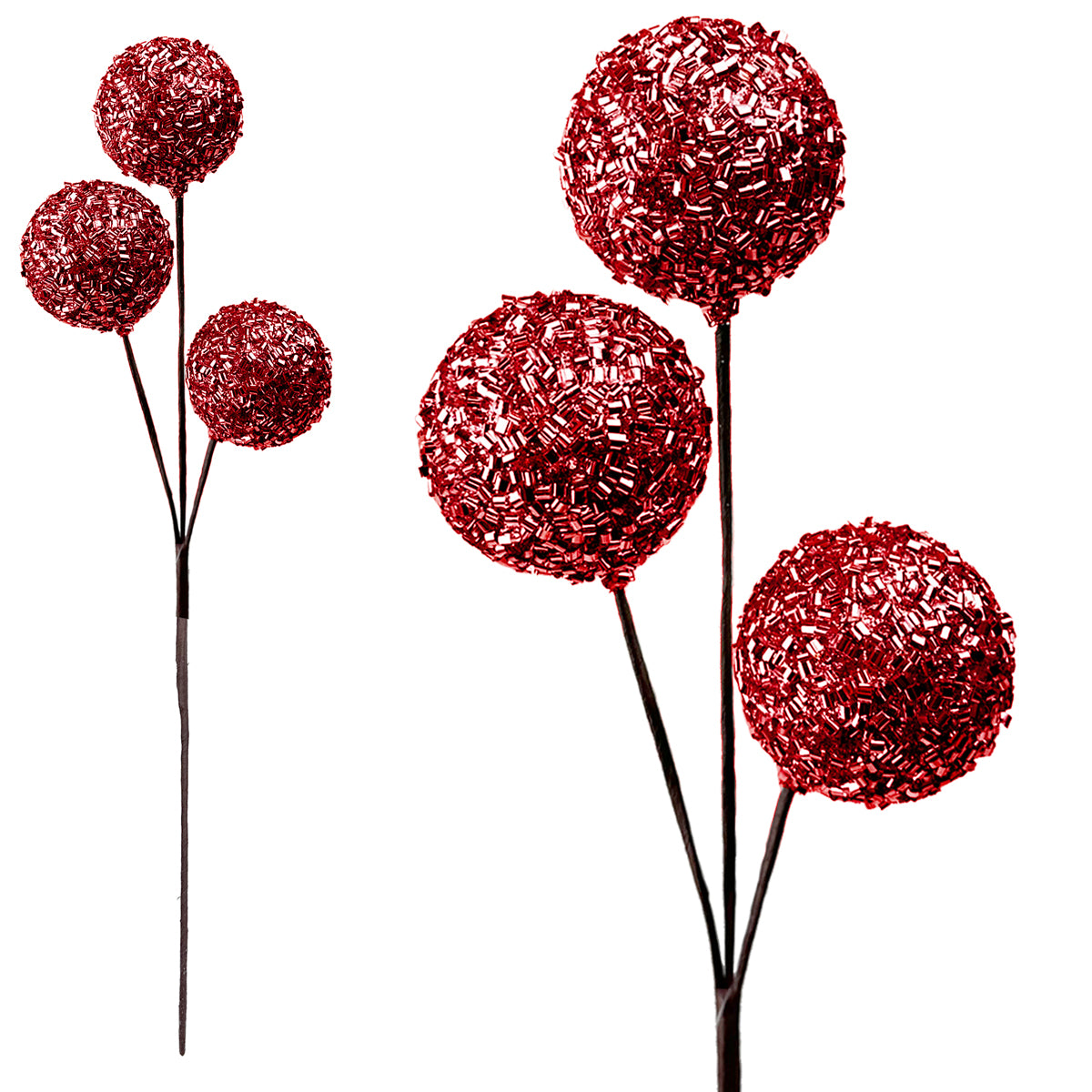 Red Bead Bauble Stem