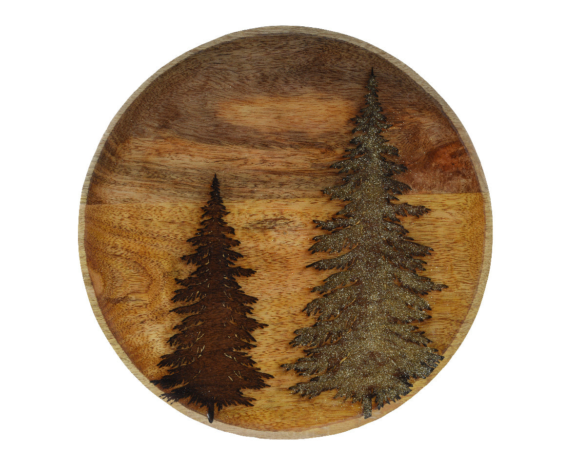 Christmas Tree Decorative Mangowood Plate