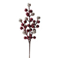 Dark Red & Champagne Glitter Ball Berry Pick - 36cm