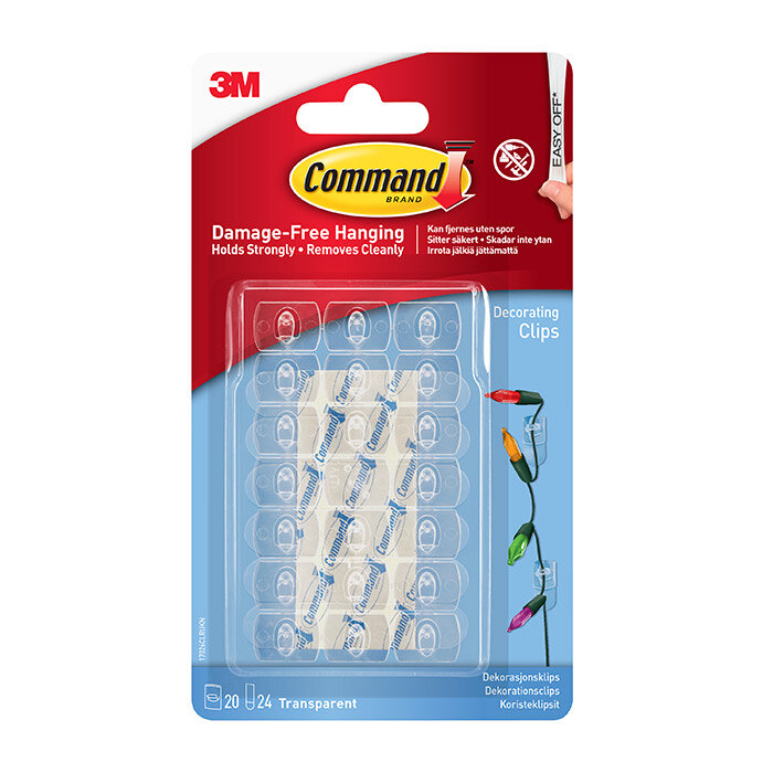 Command Clear Decorating Clips - Pack of 20