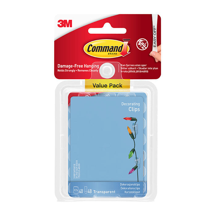Command Clear Decorating Clips Value Pack of 40