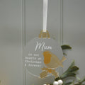 With Love At Christmas Acrylic Bauble Mum Hanger With Gold Detail