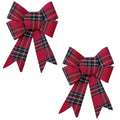 Red & Green Tartan Bows Set of 2 - 17cm