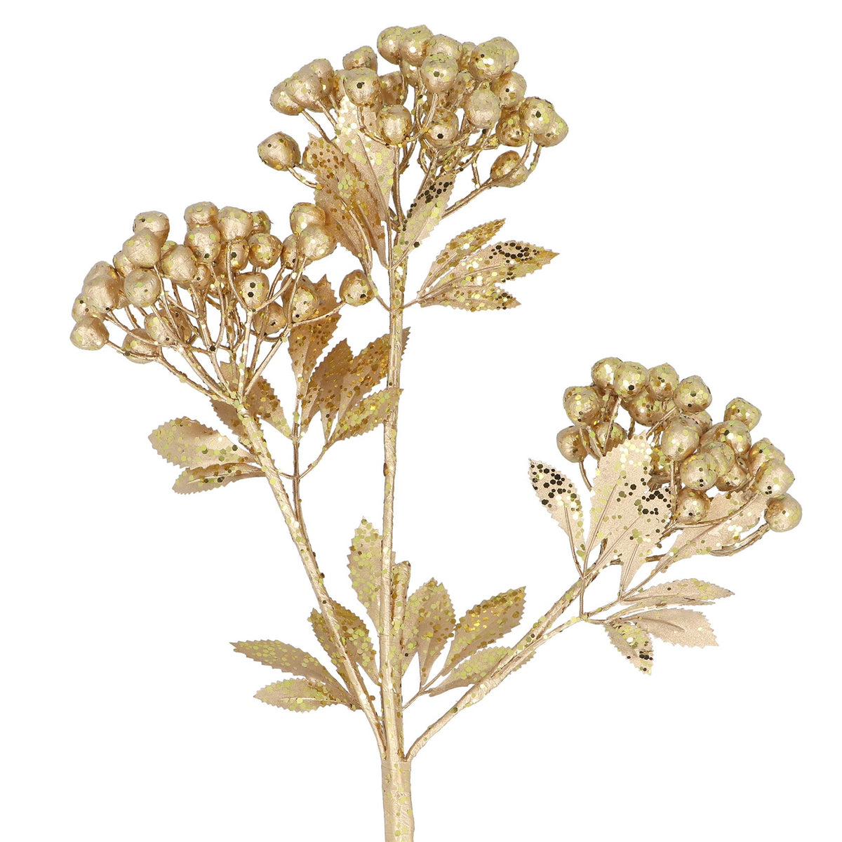Gisela Graham Gold Berries with Gold Foliage Spray Large - 70cm