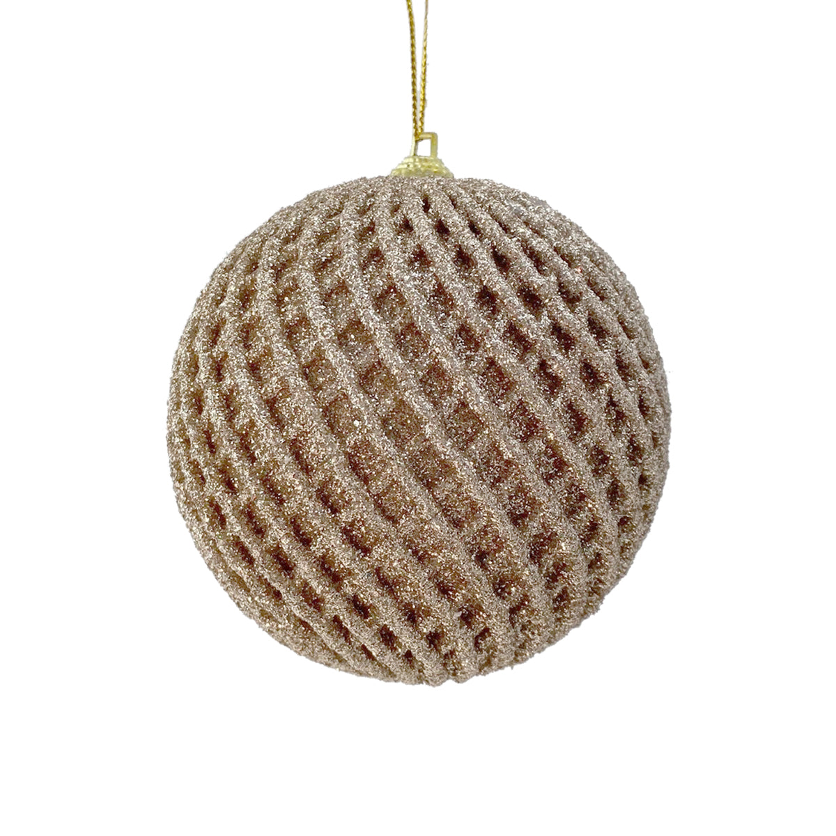 Champagne Lattice Bauble - 10cm