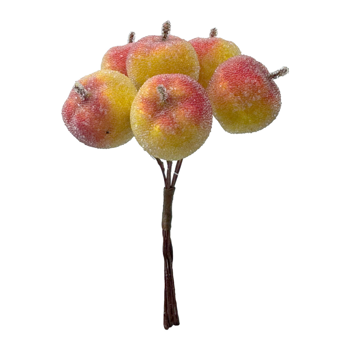Bunch of 6 Wired Orange Crab Apples - 30mm