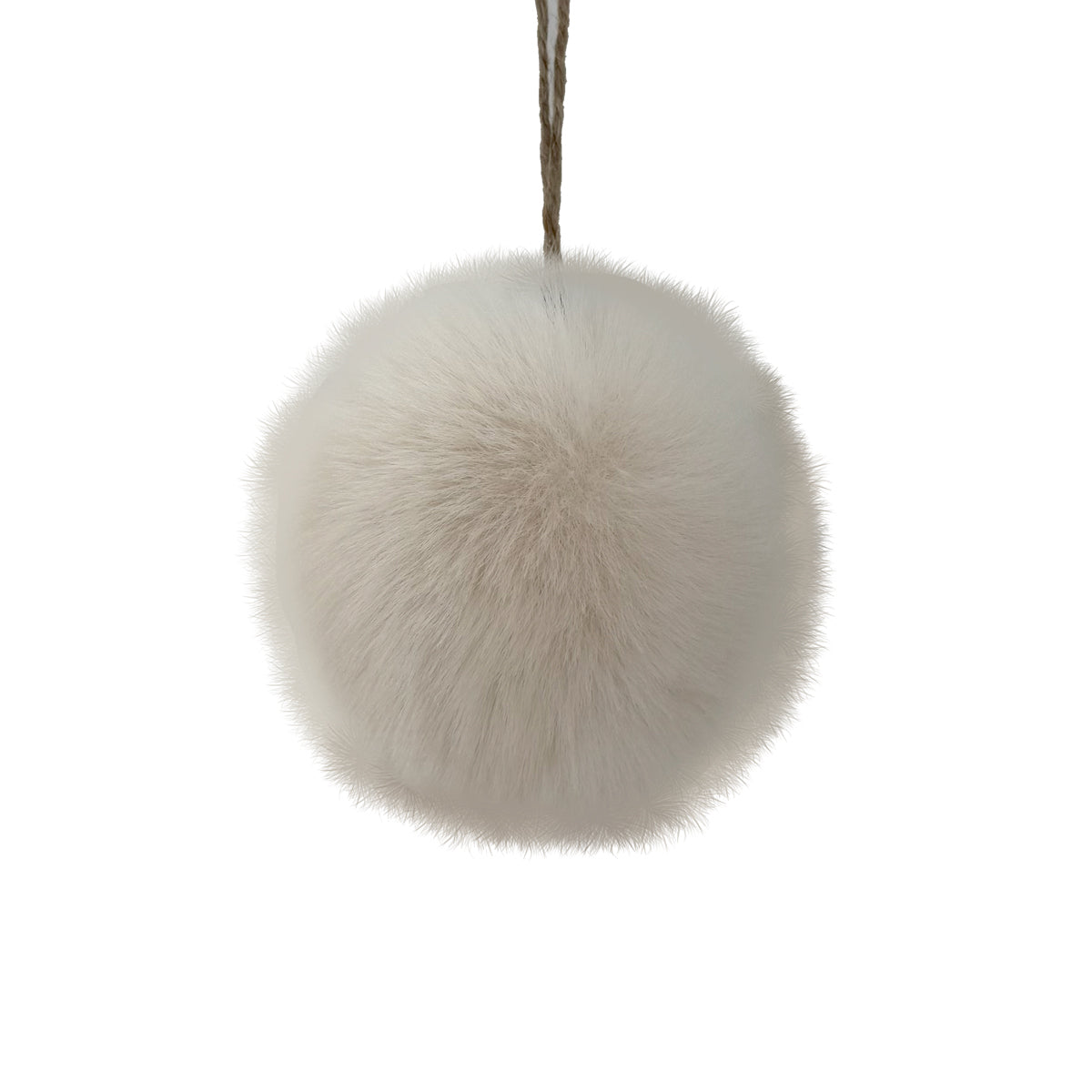 Cream Fur Bauble - 7cm