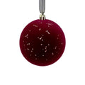Dark Red Sparkly Flock Bauble - 8cm