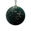 Dark Green Sparkly Flock Bauble - 10cm