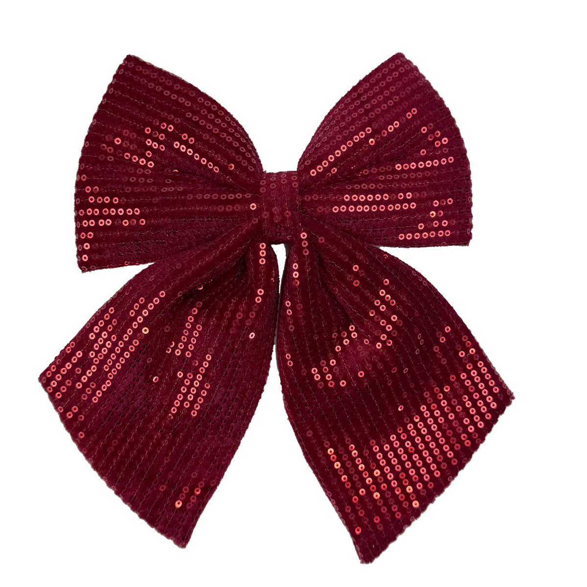 Dark Red Burgundy Sequin Bow - 24cm