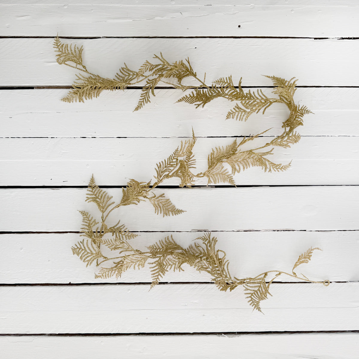 Gold Glitter Fern Garland - 178cm