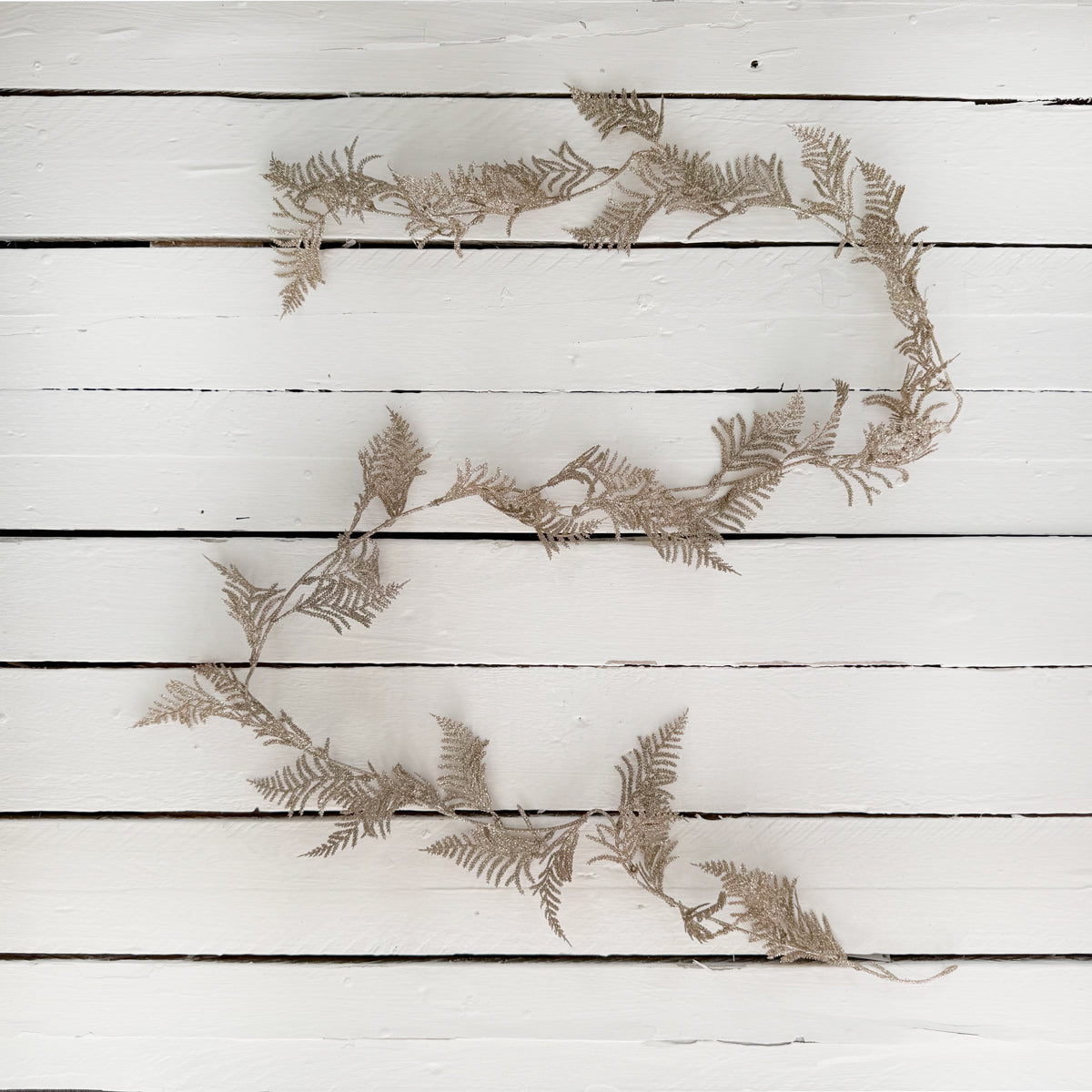 Champagne Glitter Fern Garland - 178cm