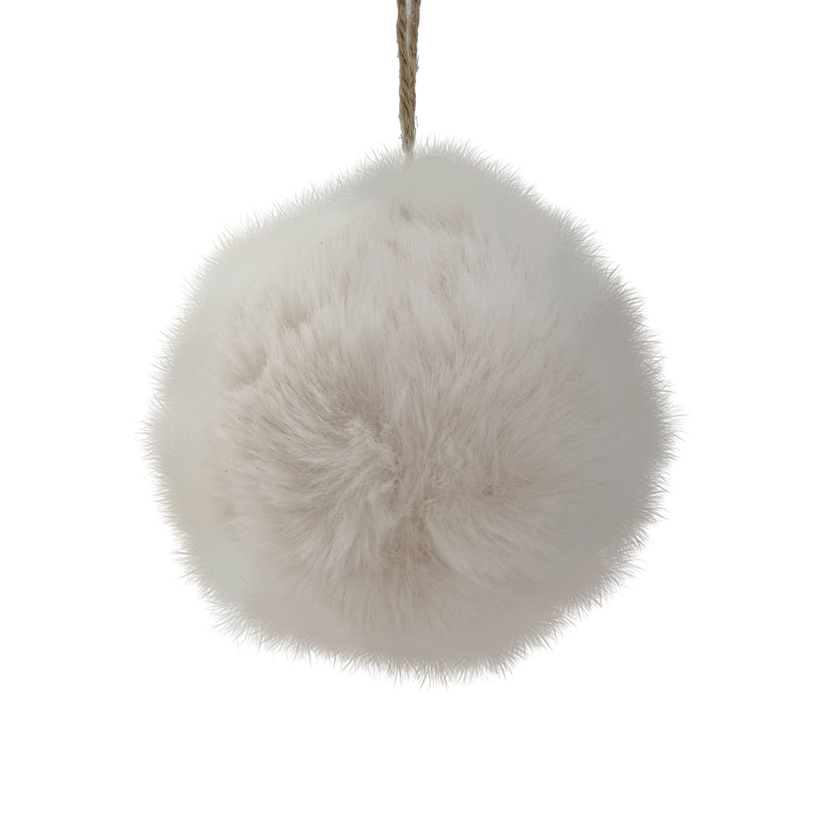 Cream Fur Bauble - 10cm