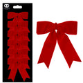 Pack of 6 Red Velvet Double Layer Bows - 15cm