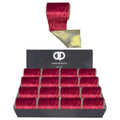 Dark Red & Gold Velvet Wired Ribbon - 10cm x 2.7m