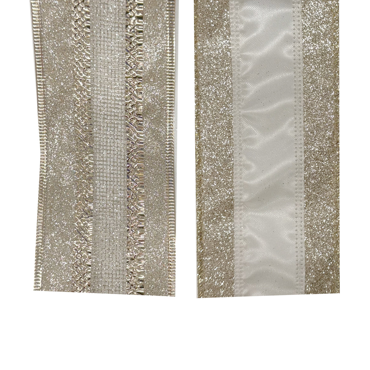 Luxury Champagne & Cream Wired Ribbon - 2.7m