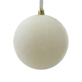 Large Cream Plain Flocked Bauble with Gold Glitter Speckles - 12cm