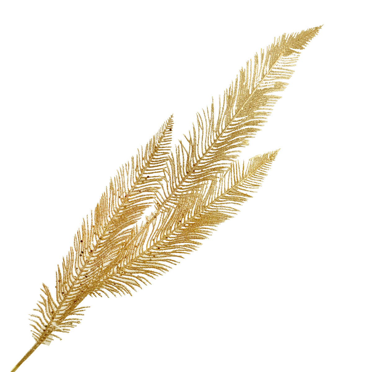 Gold Glitter Feather Stem - 81cm