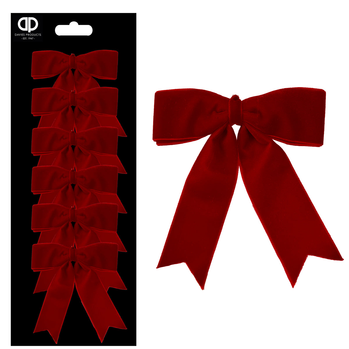 Pack of 6 Dark Red Burgundy Oxblood Velvet Double Layer Bows