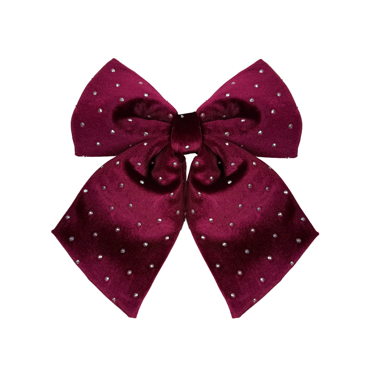 Burgundy Diamante Bow - 24cm