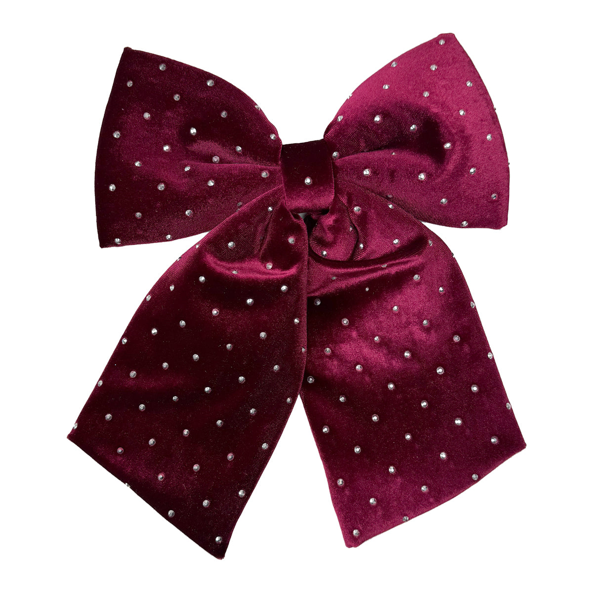 Burgundy Diamante Bow - 28cm