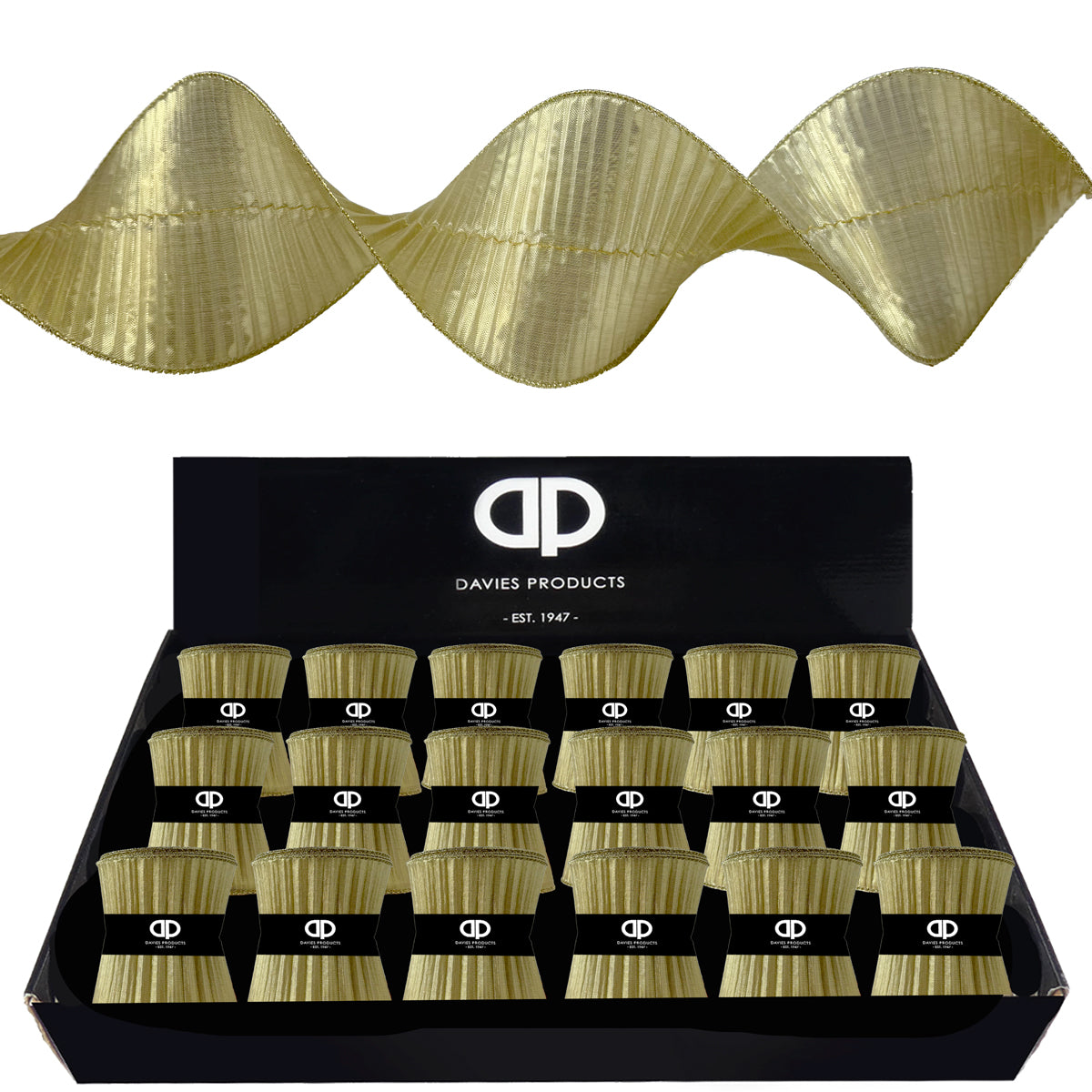 Gold Metallic Ruffle Ribbon - 10cm