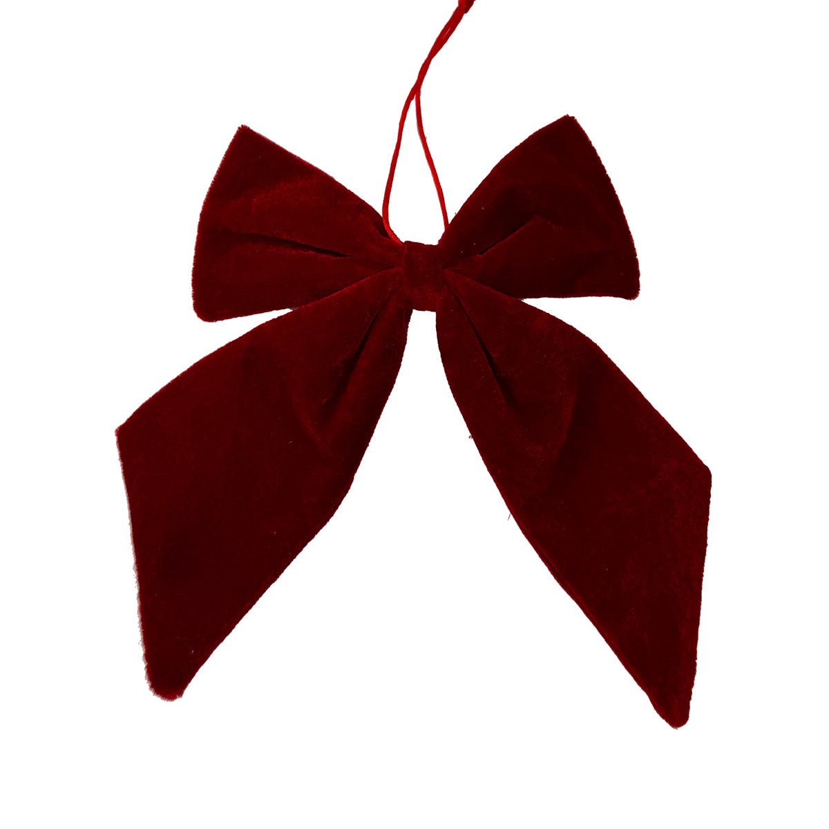 Burgundy Hanging Velvet Bow - 16cm