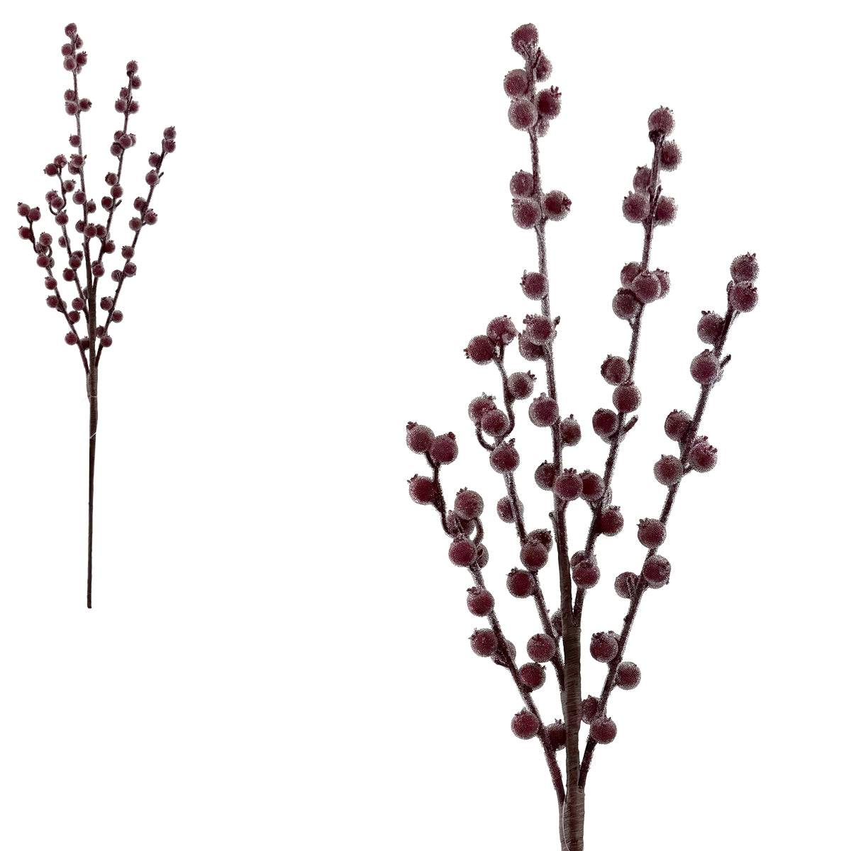 Burgundy Iced Multistem Berries - 62cm