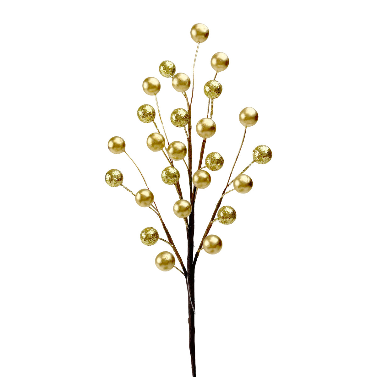 Gold Sparkly Berry Pick - 30cm