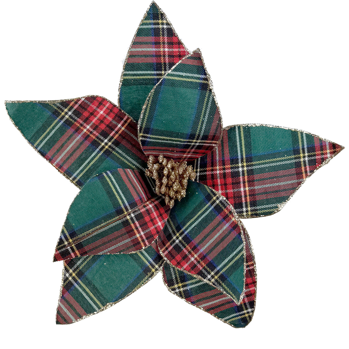 Green Tartan Flower - 30cm