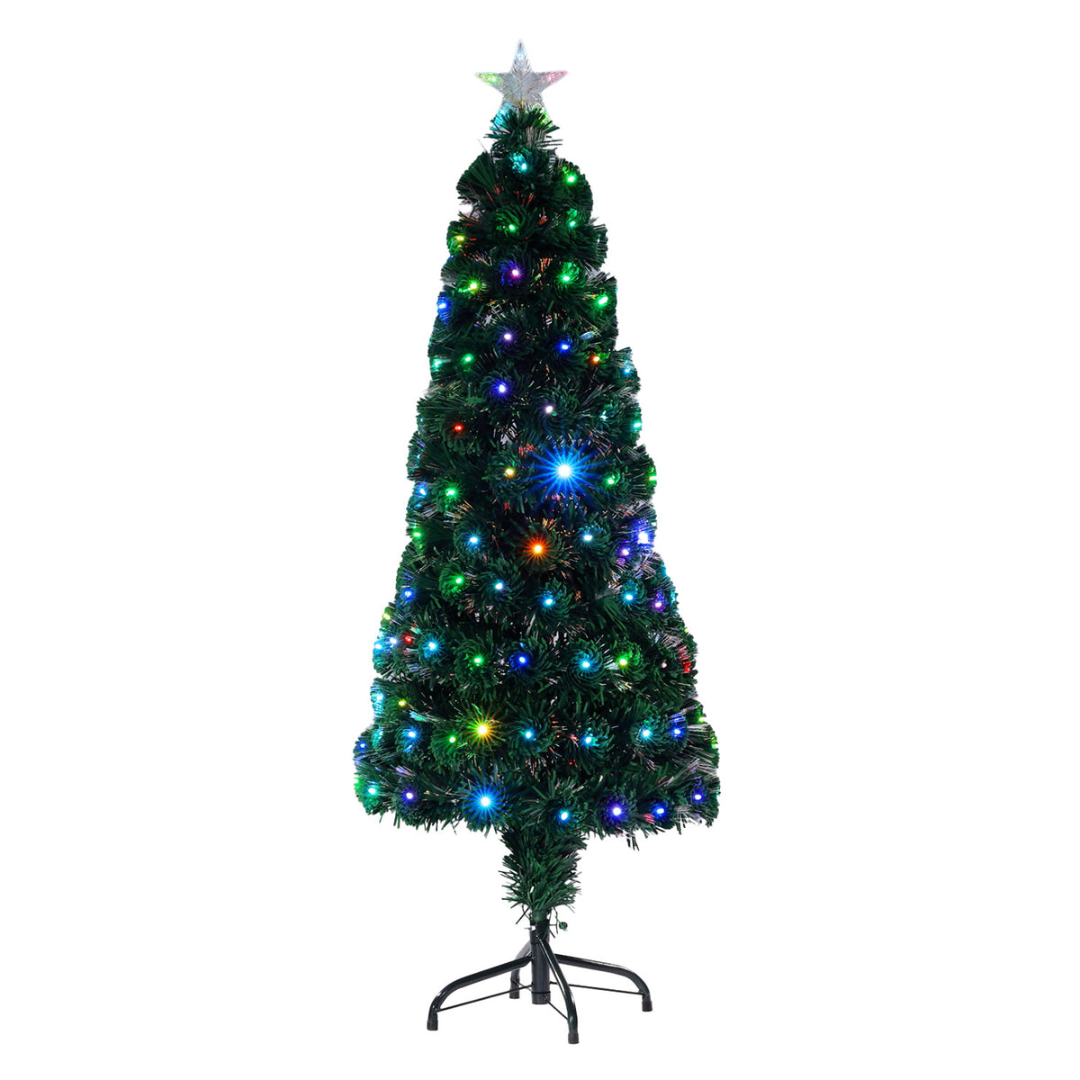 NOMA 1.2m Nebula Green Fibre Optic Tree with Multicolour LED Strands