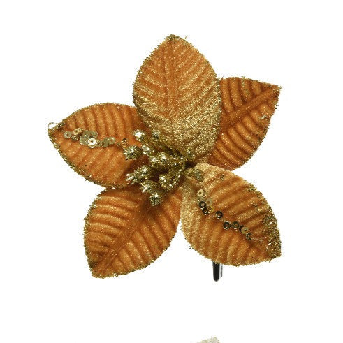 Colourful Glitter Polyester Poinsettia Small