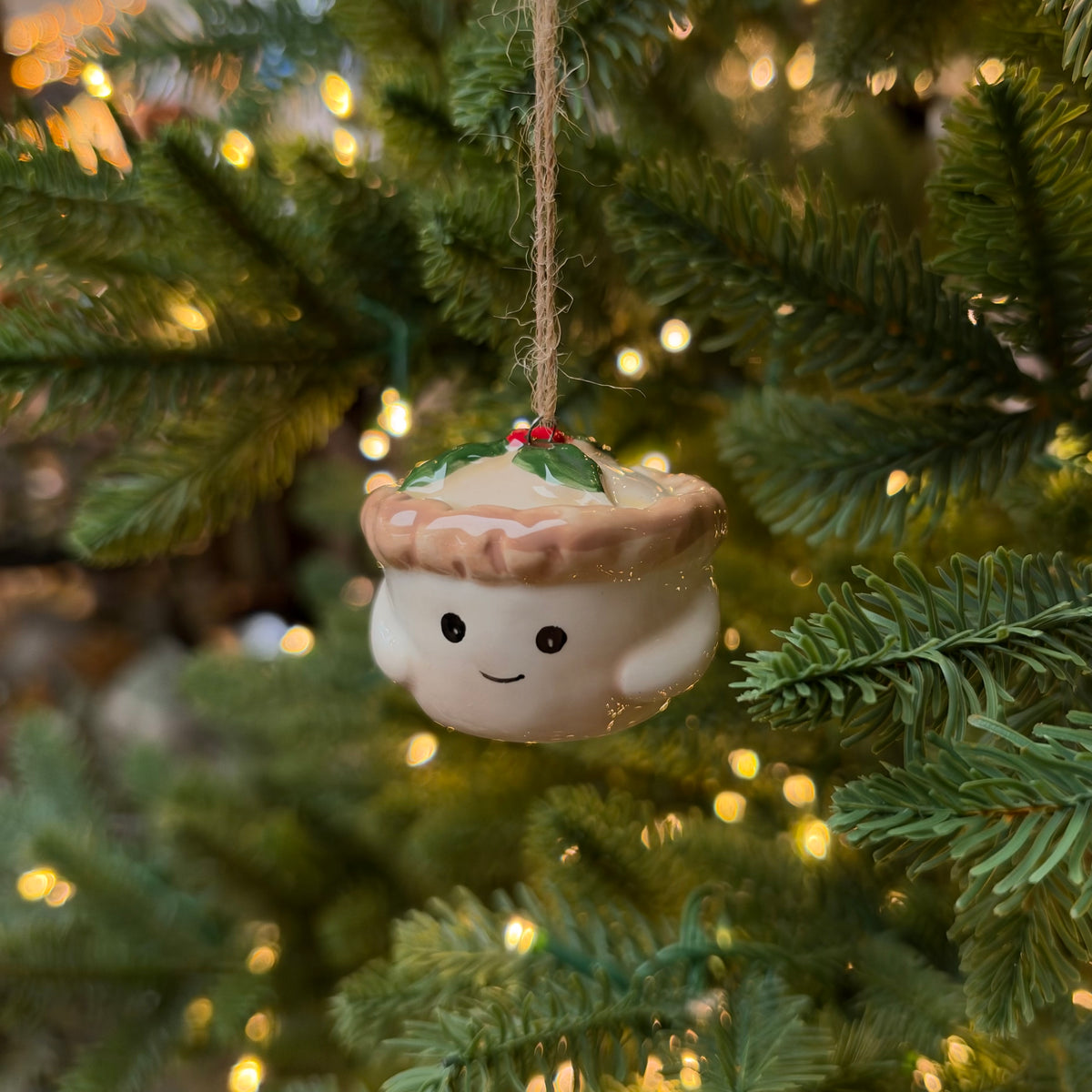Ceramic Mince Pie Bauble - 5.3cm