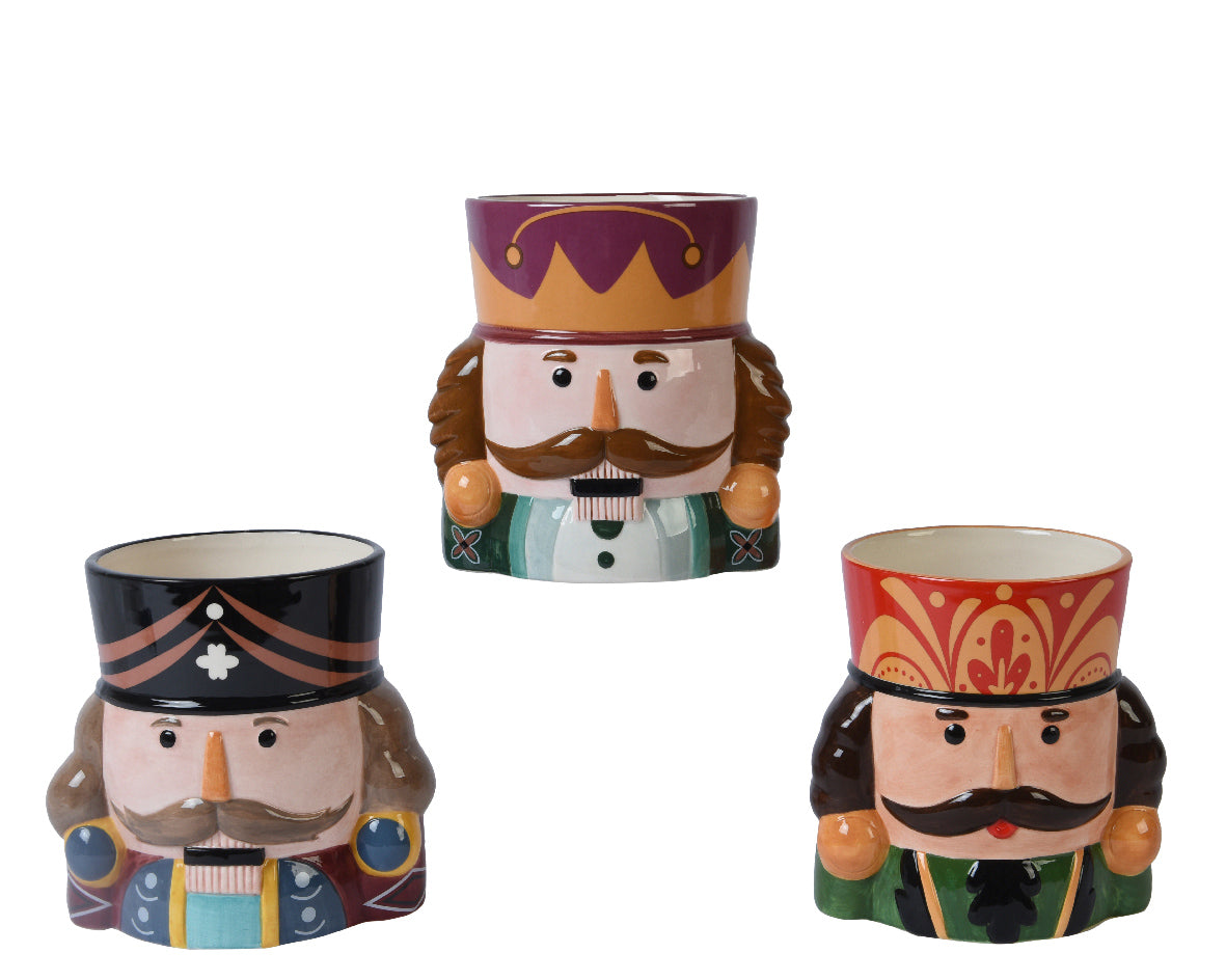 Large Festive Colourful Nutcracker Planter - Individual