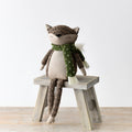 Autumn Fabric Sitting Fox - 42cm