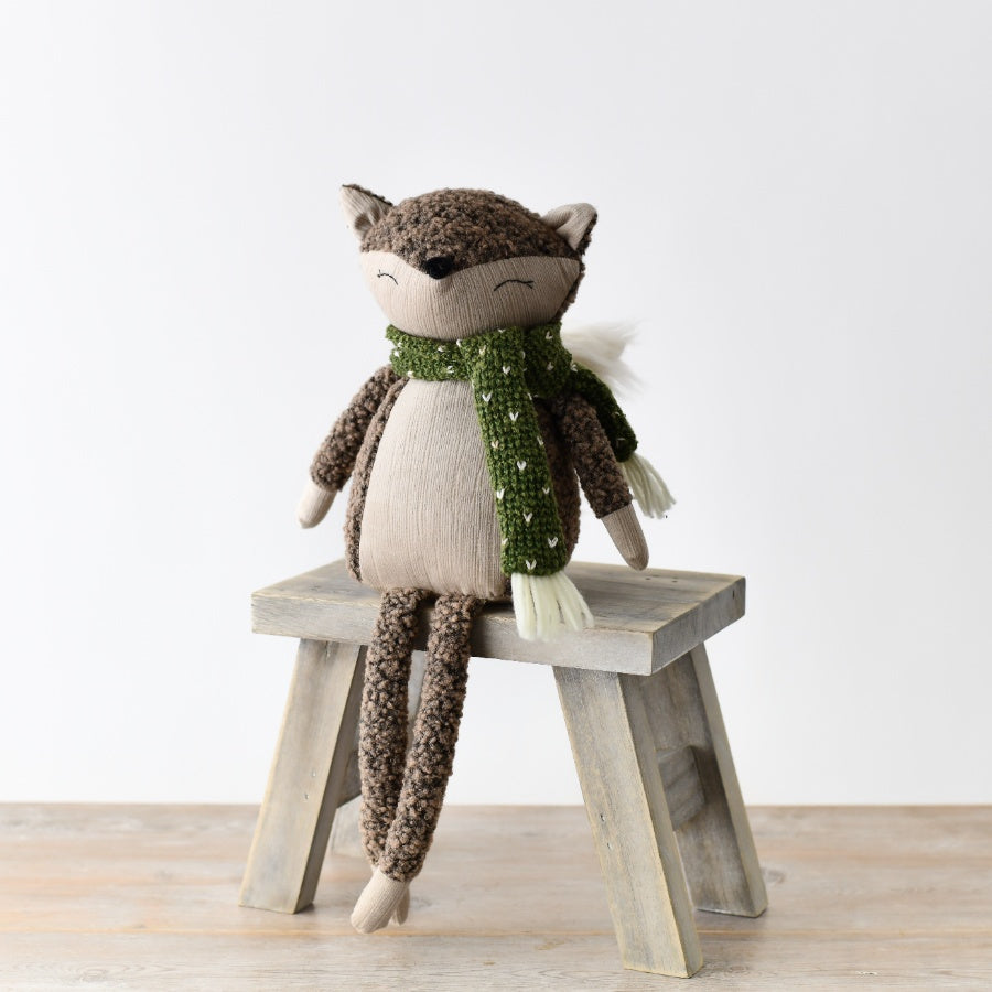 Autumn Fabric Sitting Fox - 42cm