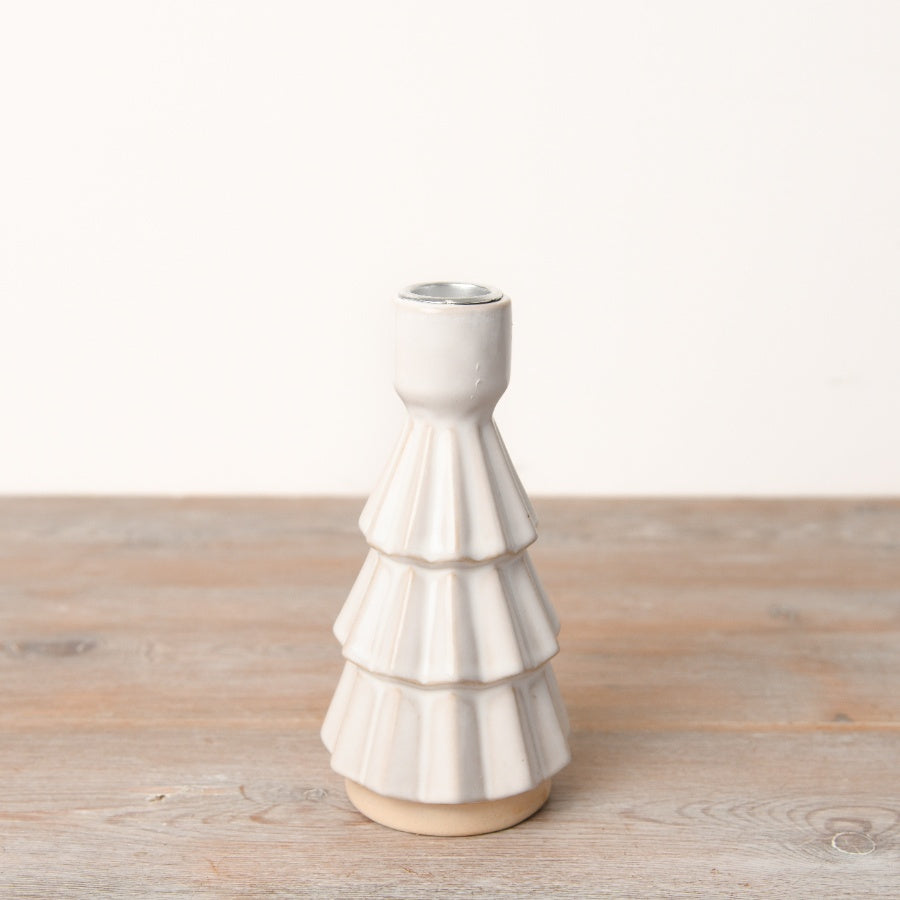 White Christmas Tree Ceramic Dinner Candle Holder