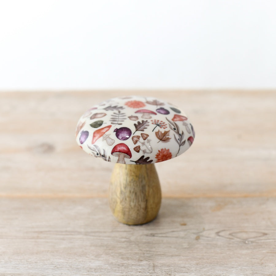 Autumnal Wooden Mushroom 10cm