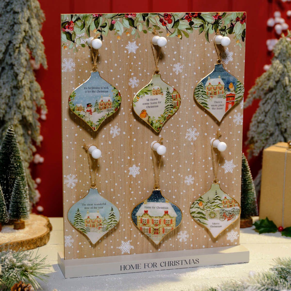Christmas Cottage Metal Shaped Hanger