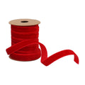 Gisela Graham Christmas Velvet Red Thin Ribbon - 2m