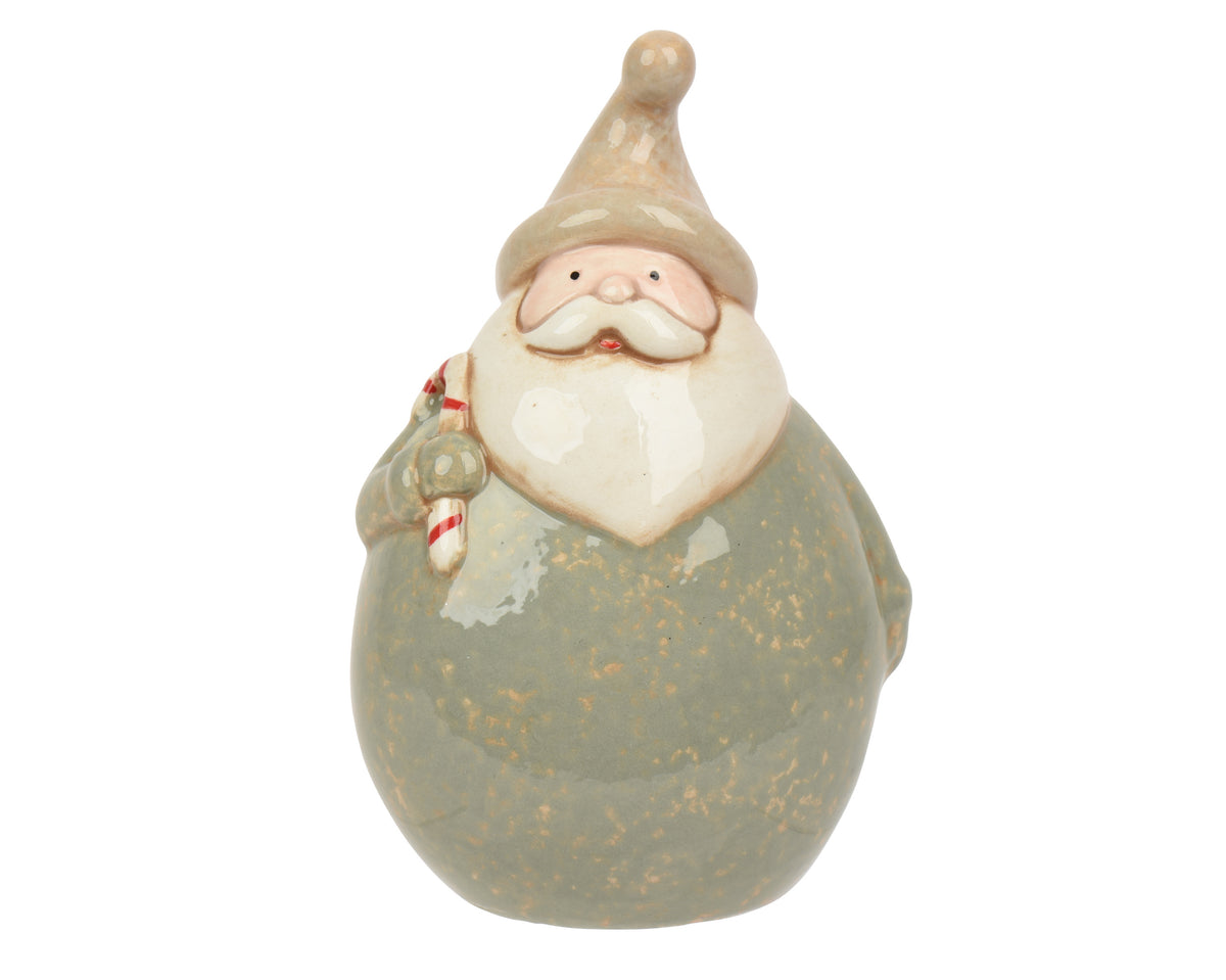 Dolomite Glazed Sage Green Santa 14cm