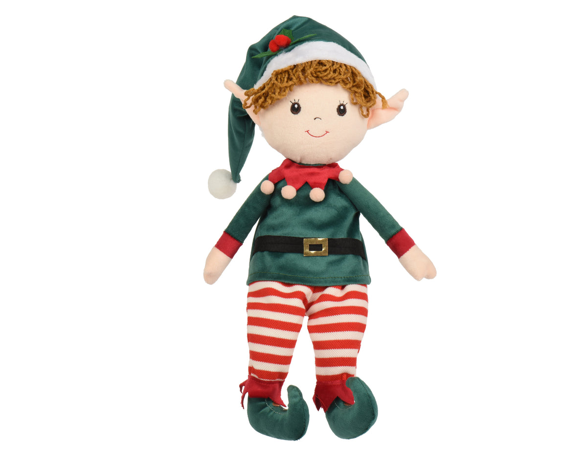 Green & Red Sitting Elf 60cm Christmas Ornament