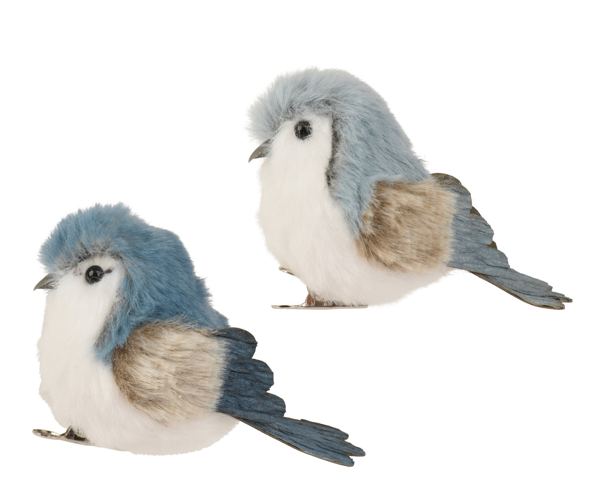 Fluffy Bird Christmas Ornament 12cm
