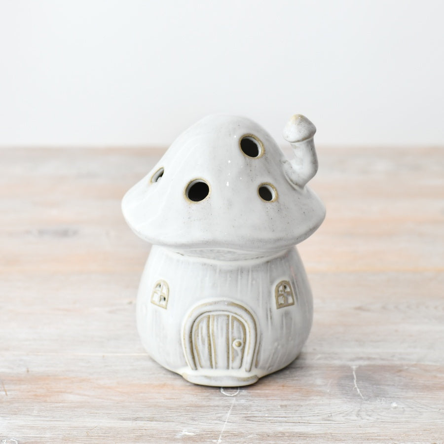 LED Ceramic Mushroom House 14cm