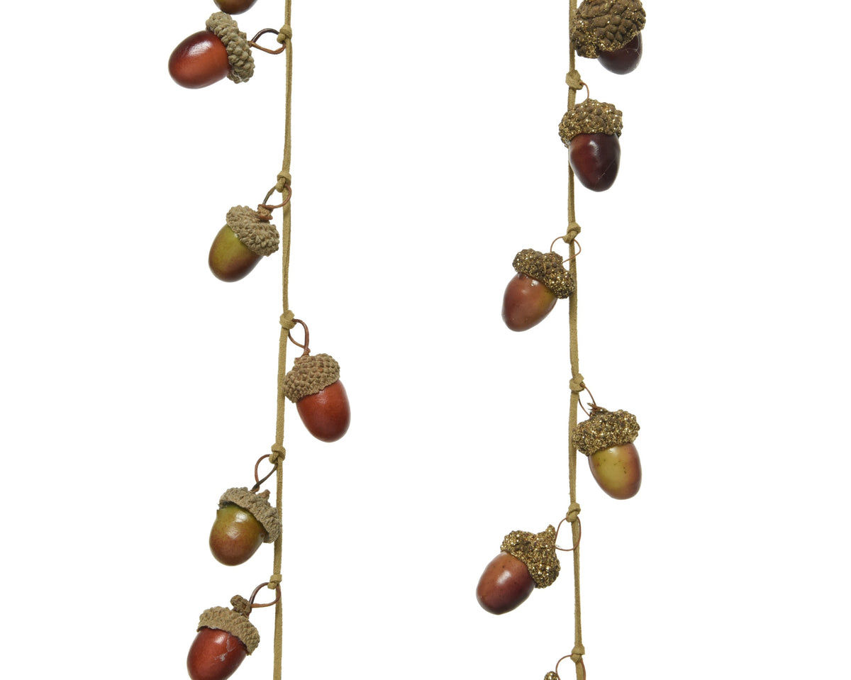 110cm Woodland Glitter Acorn Garland - Single